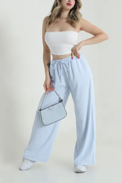 Bebe Mavisi Bel Lastikli Linda Kadın Pantolon 485421