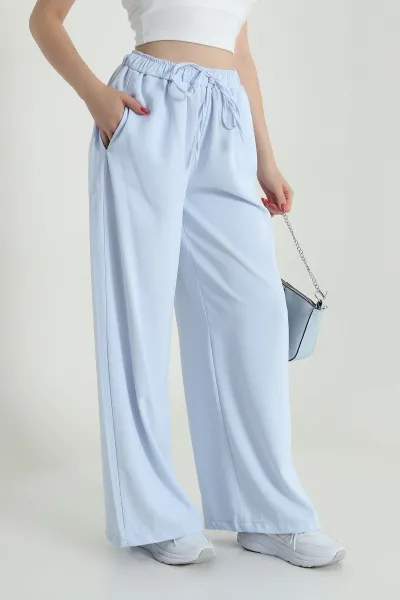 Bebe Mavisi Bel Lastikli Linda Kadın Pantolon 485421