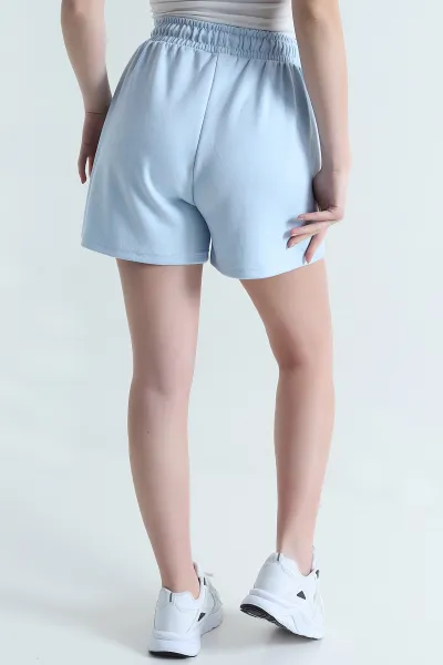 Bebe Mavisi Beli Lastikli Modal Kadın Şort 461739