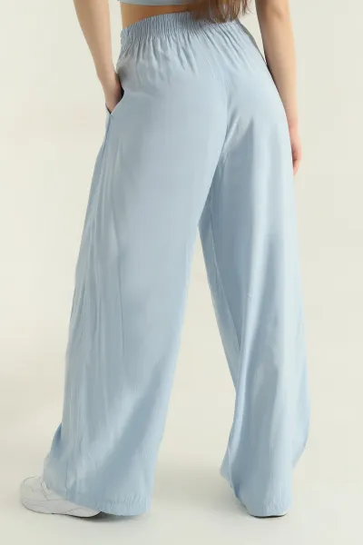 Bebe Mavisi Beli Lastikli Tensel Kadın Pantolon 359217