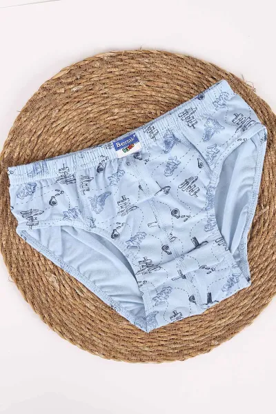 Bebe Mavisi Berrak ( 10-11 Yaş ) Baskılı Erkek Çocuk Boxer 460746