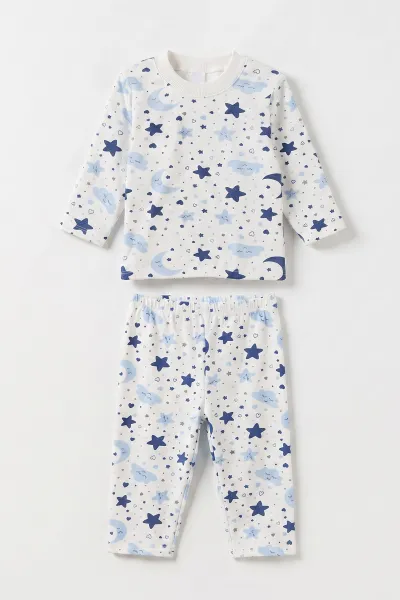 bebe-mavisi-beyaz-1-3-yas-yildiz-ve-bulut-desenli-cocuk-pijama-takim-477361