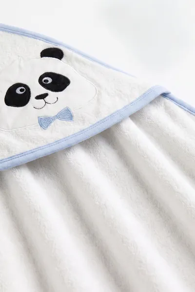 Bebe Mavisi Beyaz   Panda Nakışlı Çift Katlı Bebek Silgi Havlu 476322