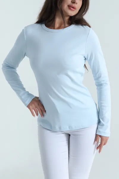 Bebe Mavisi Bisiklet Yaka Kadın Body Bluz 488618