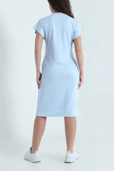 Bebe Mavisi Bisiklet Yaka Modal Kadın Elbise 457086