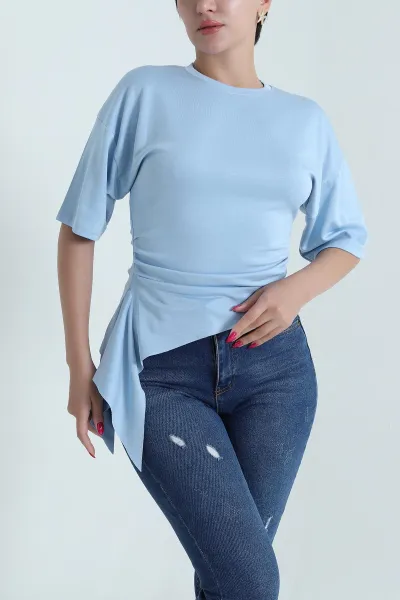 Bebe Mavisi Bisiklet Yaka Oysho Kadın Tişört 474018