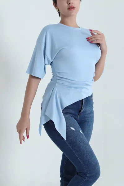 Bebe Mavisi Bisiklet Yaka Oysho Kadın Tişört 474018