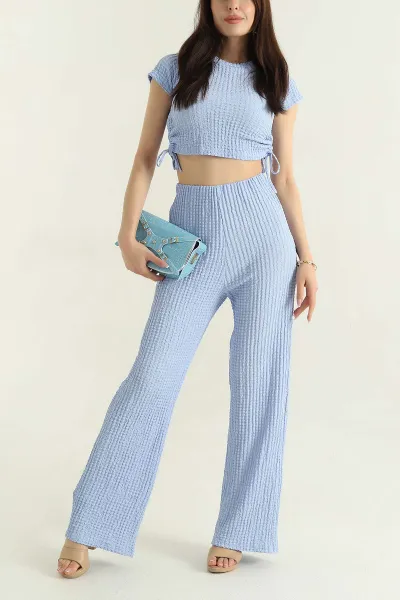 Bebe Mavisi Bubble Yanları İpli Kadın ikili Takım 369126