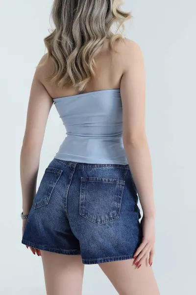 Bebe Mavisi Büzgülü Dalgıç Kadın Büstiyer 472265