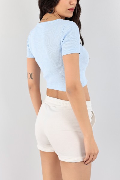 Bebe Mavisi Büzgülü Fitilli Bluz 97828