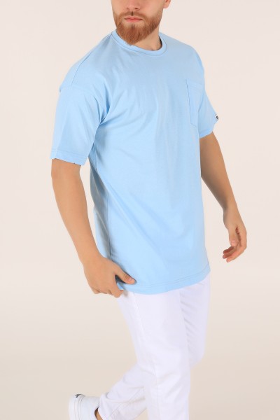 bebe-mavisi-cep-detayli-yandan-yirtmacli-oversize-tisort-165222