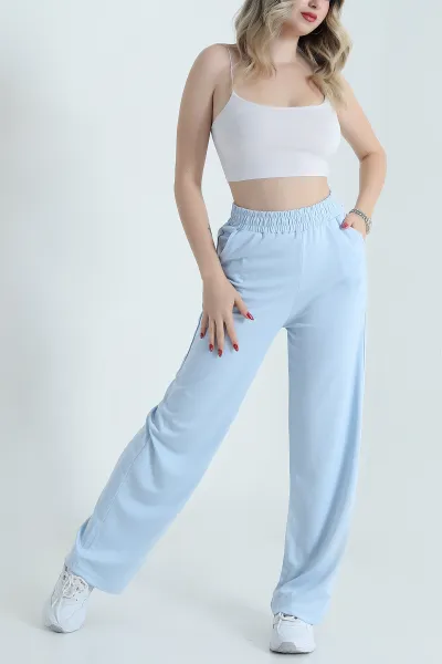 Bebe Mavisi Cepli Bel Lastikli Oysho Kadın Pantolon 472582