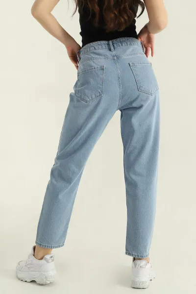 Bebe Mavisi Cepli Mom Kadın Kot Pantolon 351749