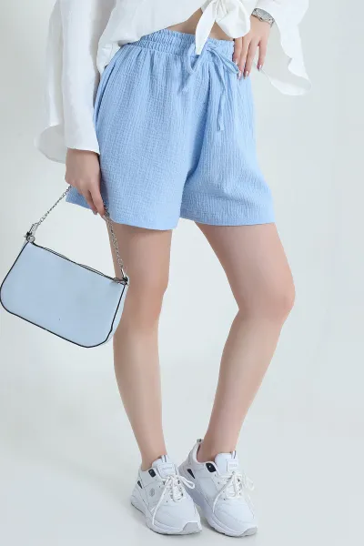 bebe-mavisi-cepli-muslin-keten-kadin-sort-470195
