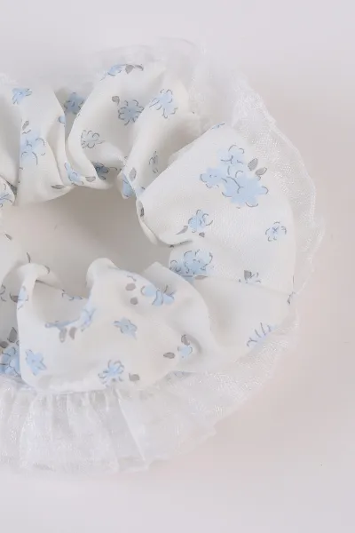 Bebe Mavisi Çiçek Baskılı Simit Toka 486174