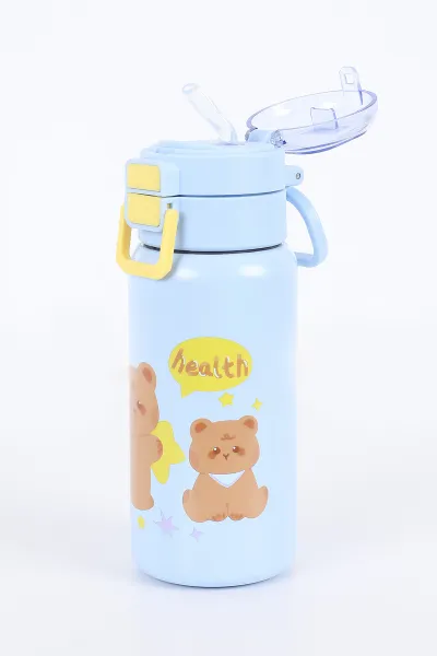 Bebe Mavisi Çift Ağızlı Pipetli Çelik Termos-Matara 520 Ml 393157