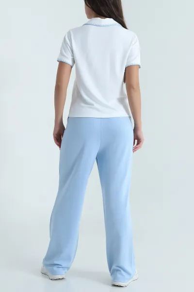 Bebe Mavisi Çoban Dikişli Oysho Kadın İkili Takım 478807