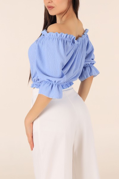 Bebe Mavisi Dantel Detay Seul Kumaş Bluz 173148