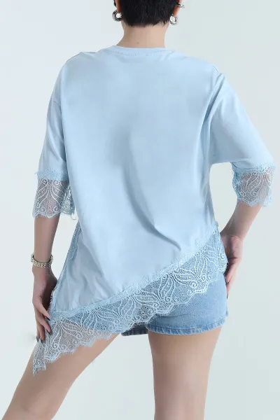 Bebe Mavisi Dantel Detay Süprem Kadın Bluz 452553