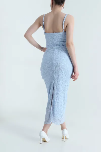 Bebe Mavisi Dantelli Tül Kadın Elbise 461691