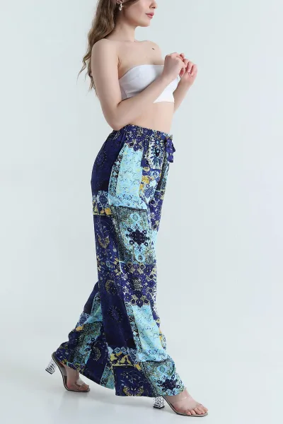 bebe-mavisi-desenli-dokuma-kadin-pantolon-470245
