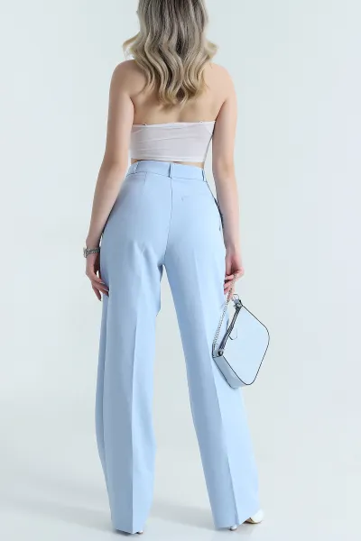 Bebe Mavisi Double Kumaş Palazzo Kadın Pantolon 474452