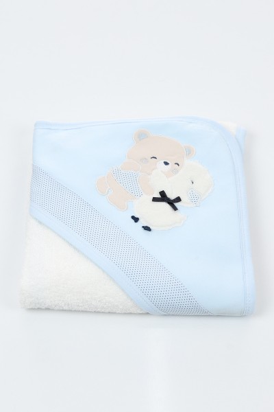Bebe Mavisi (En:77cm-Boy:79cm) Ayı Ördek Nakışlı Havlu 141849