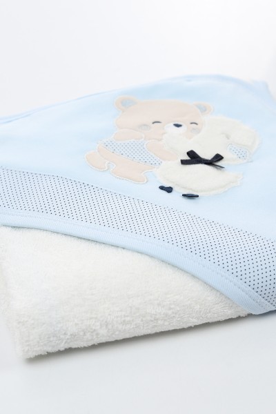Bebe Mavisi (En:77cm-Boy:79cm) Ayı Ördek Nakışlı Havlu 141849