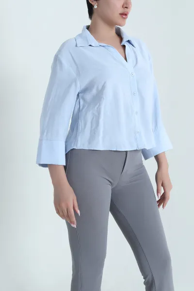 Bebe Mavisi Fakir Kol Modal Kadın Gömlek 462557