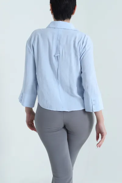 Bebe Mavisi Fakir Kol Modal Kadın Gömlek 462557