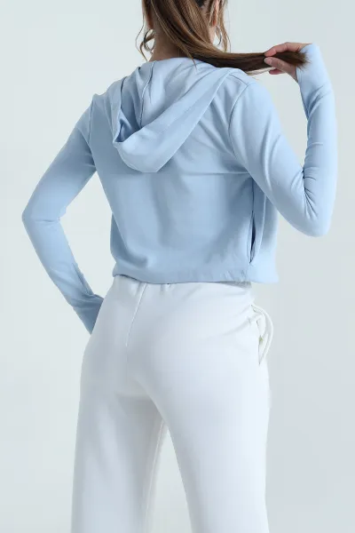 Bebe Mavisi Fermuarlı Oysho Kadın Sweat 483624