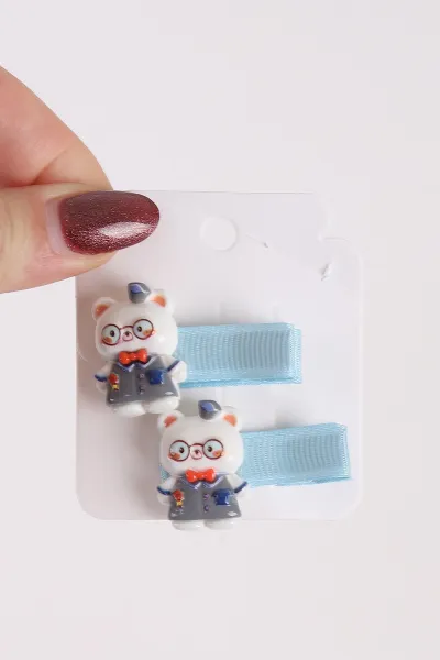 Bebe Mavisi Figürlü 2'li Kız Çocuk Pens Toka 465126