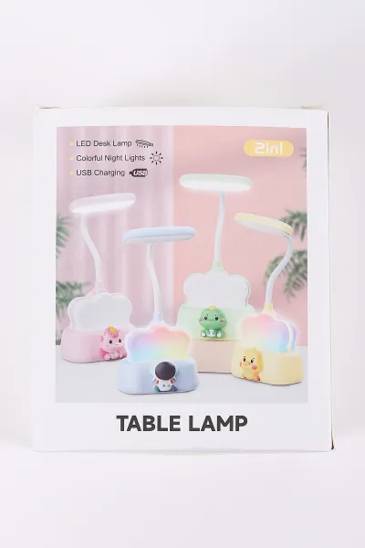 Bebe Mavisi Figürlü Şarj Edilebilir Masa Lambası - USB Şarjlı Çocuk Ders Lambası 443004