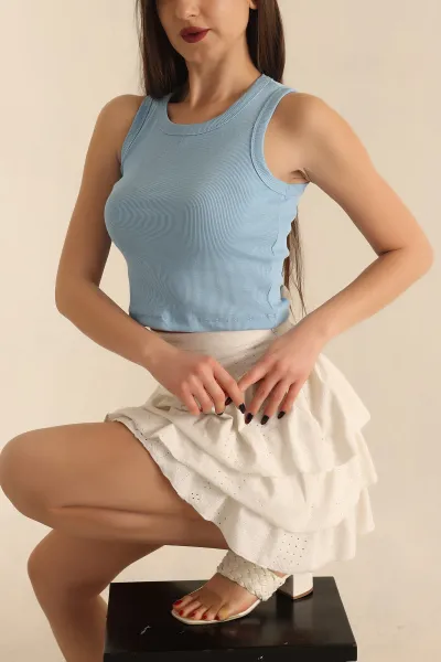 Bebe Mavisi Fitilli Likralı Atlet 245407