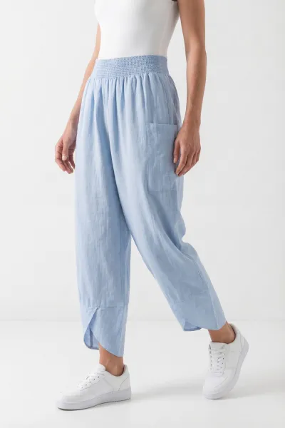 Bebe Mavisi Flam Keten Kadın Pantolon 450810