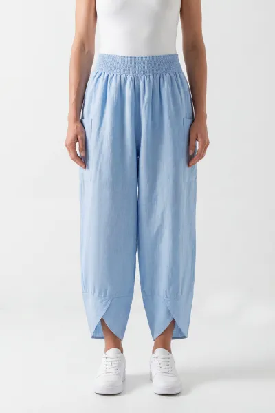 Bebe Mavisi Flam Keten Kadın Pantolon 450810