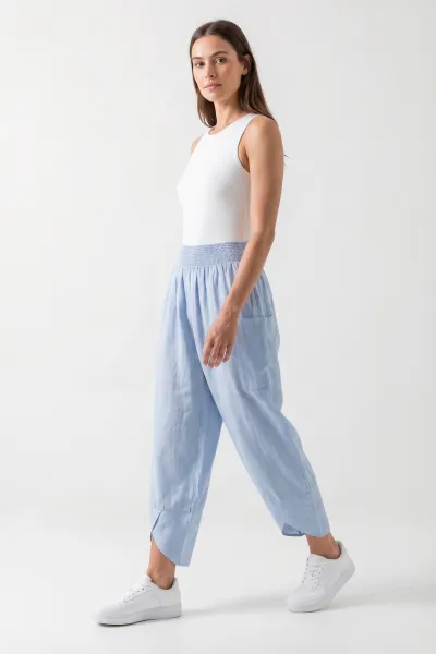 Bebe Mavisi Flam Keten Kadın Pantolon 450810