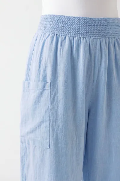 Bebe Mavisi Flam Keten Kadın Pantolon 450810