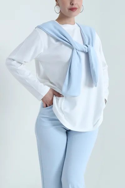 Bebe Mavisi Garnili Atkılı Oysho Kadın İkili Takım 472667