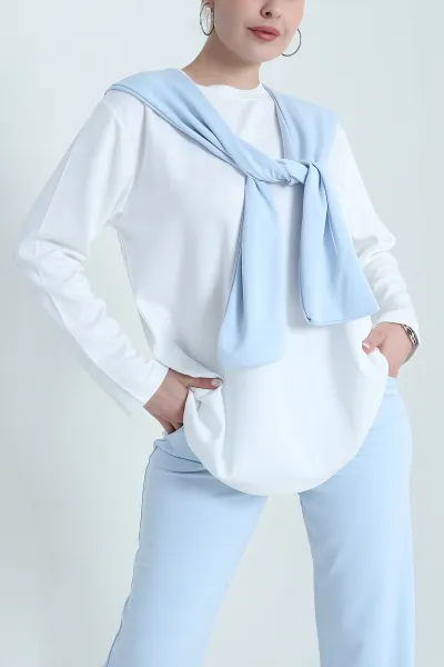 Bebe Mavisi Garnili Atkılı Oysho Kadın İkili Takım 472667
