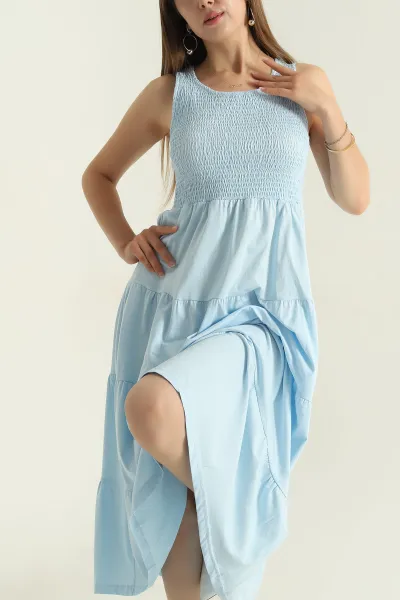 bebe-mavisi-gipeli-kolsuz-suprem-kadin-elbise-376066