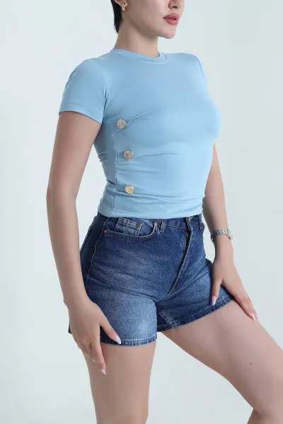 bebe-mavisi-gold-dugmeli-oysho-kadin-bluz-463570