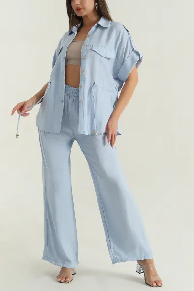 bebe-mavisi-gomlek-pantolon-tunelli-keten-kadin-ikili-takim-377864