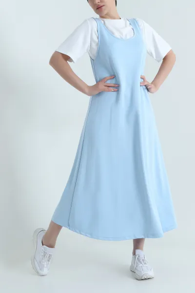 Bebe Mavisi İçi Tişörtlü Modal Kumaş Elbise 468269