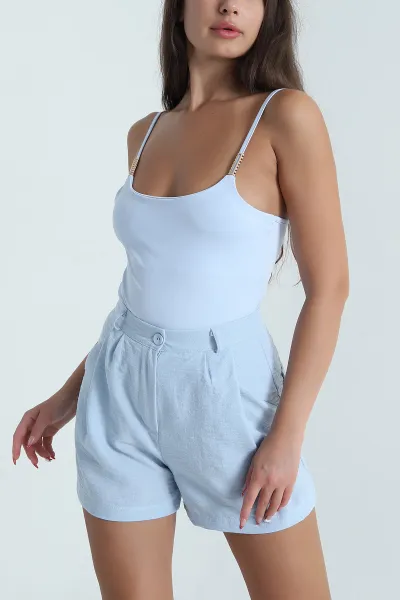 Bebe Mavisi İp Askılı Scuba Kadın Zıbın Bluz 473108