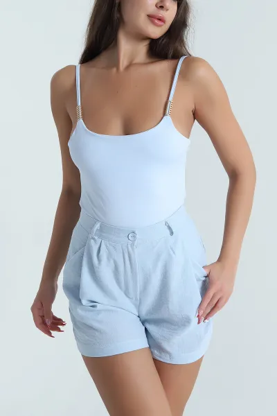 Bebe Mavisi İp Askılı Scuba Kadın Zıbın Bluz 473108