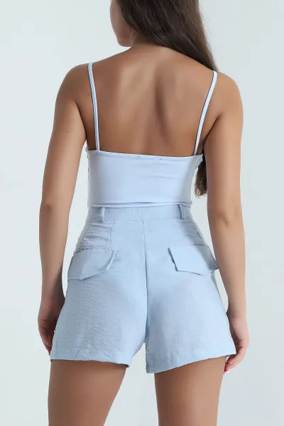 Bebe Mavisi İp Askılı Scuba Kadın Zıbın Bluz 473108