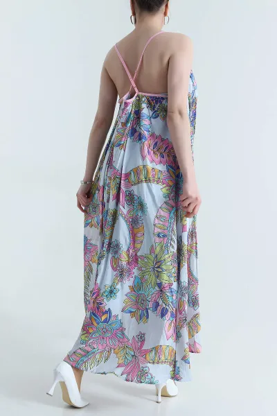 Bebe Mavisi İp Askılı Tensel Poplin Kadın Elbise 460212