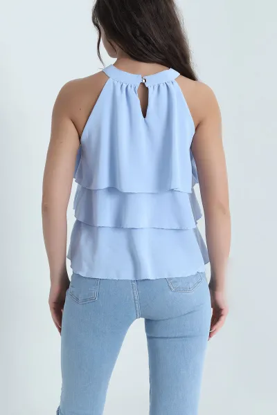 Bebe Mavisi Katlı Sunshine Kumaş Kadın Bluz 463191