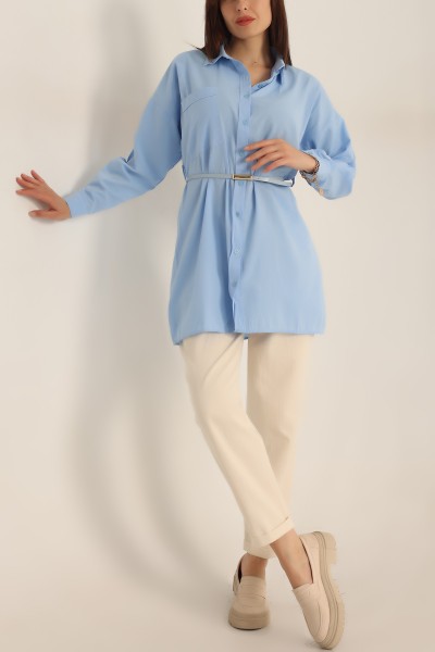bebe-mavisi-kemerli-dokuma-gomlek-tunik-188898